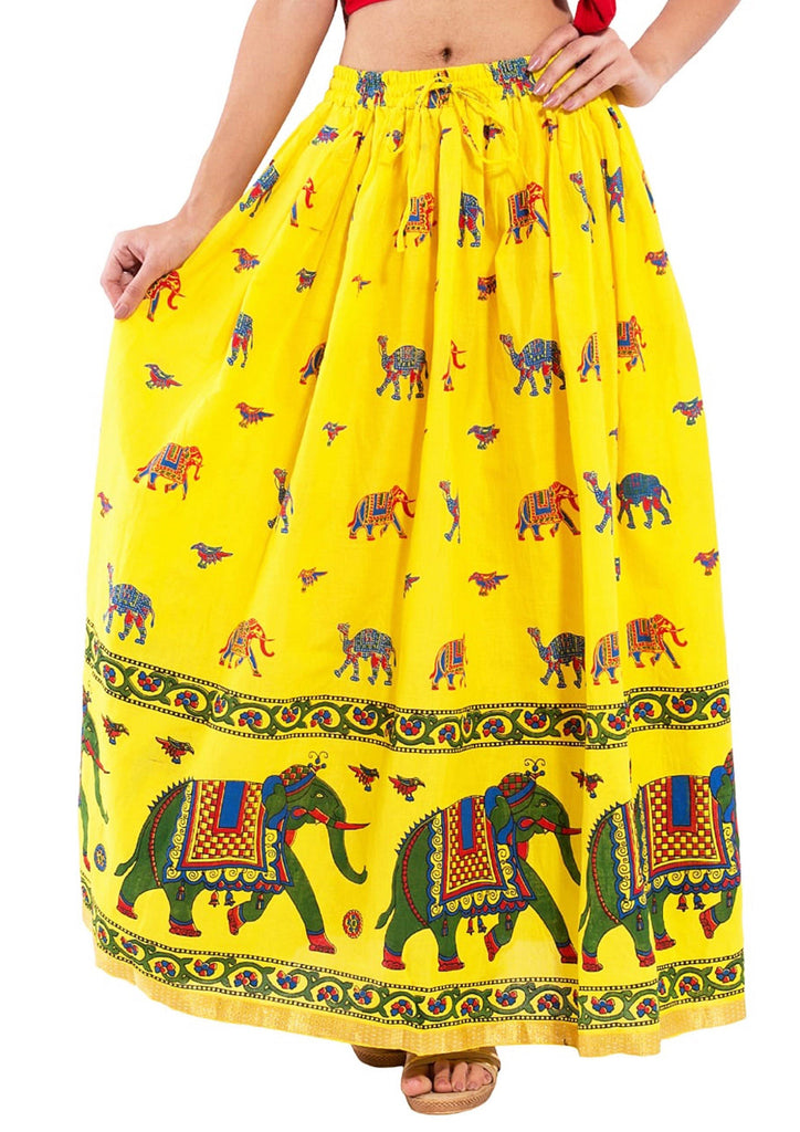 Buy SOUNDARYA Yellow Ethnic Print Wrap Around Skirt - Skirts for Women  1482341 | Myntra